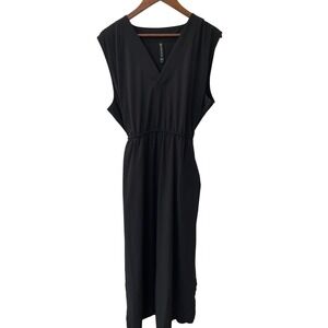 Athleta Women's Marlow Black Sleeveless Athleisure Maxi Dress Size 1X Travel